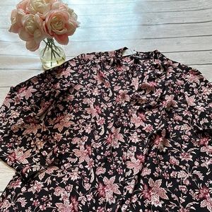 Express Factory Outlet Floral Button Down Shirt Size Large